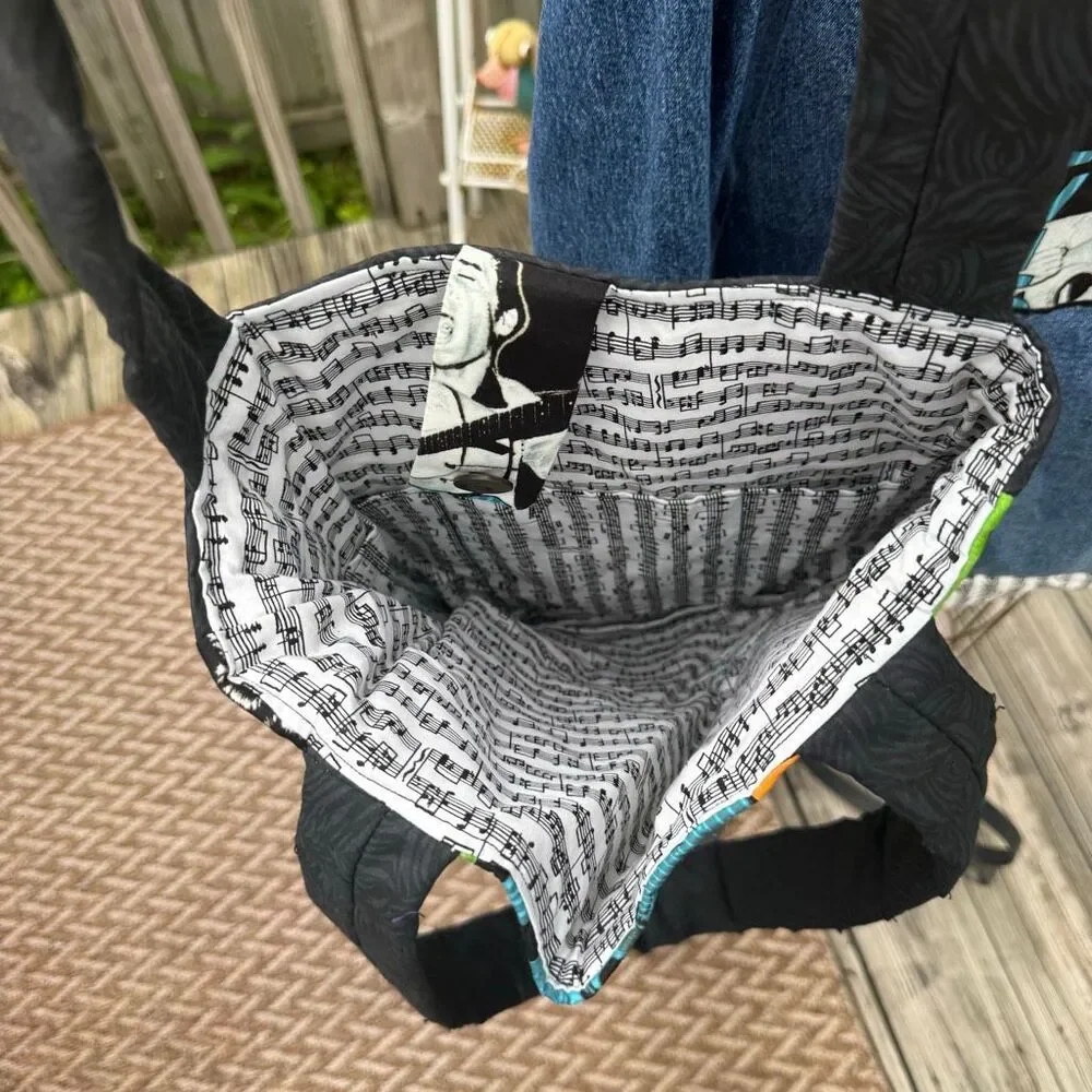 Vintage Handmade Elvis Denim Jacket & Matching Tote Set